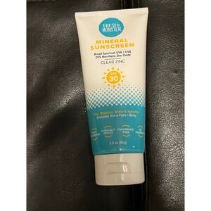 Fresh Monster Mineral Sunscreen Clear Zinc SPF 30 3.0 oz Face Body
